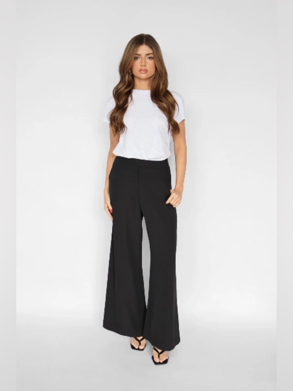 NWT Dress Forum Wide Leg Pull On Trousers Black